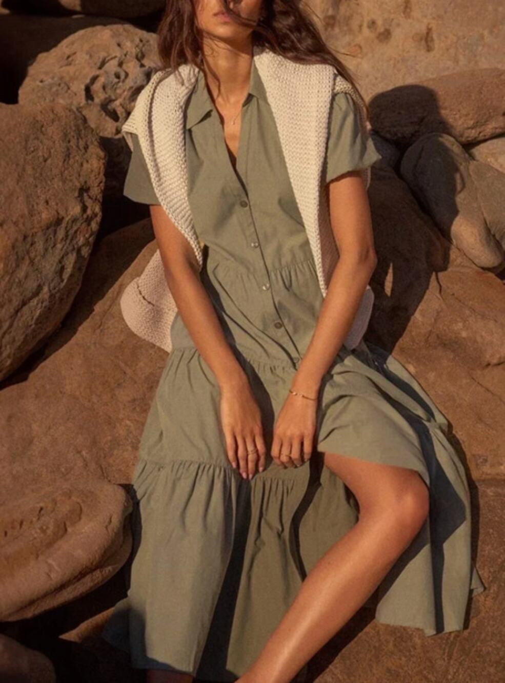 Brochu Walker The Havana Dress in Agave Green size S small